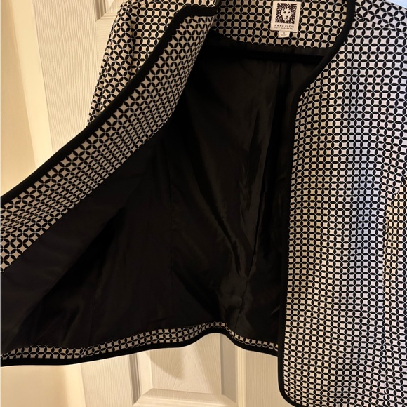 Anne Klein Black and White Patterned Blazer - Picture 5 of 7